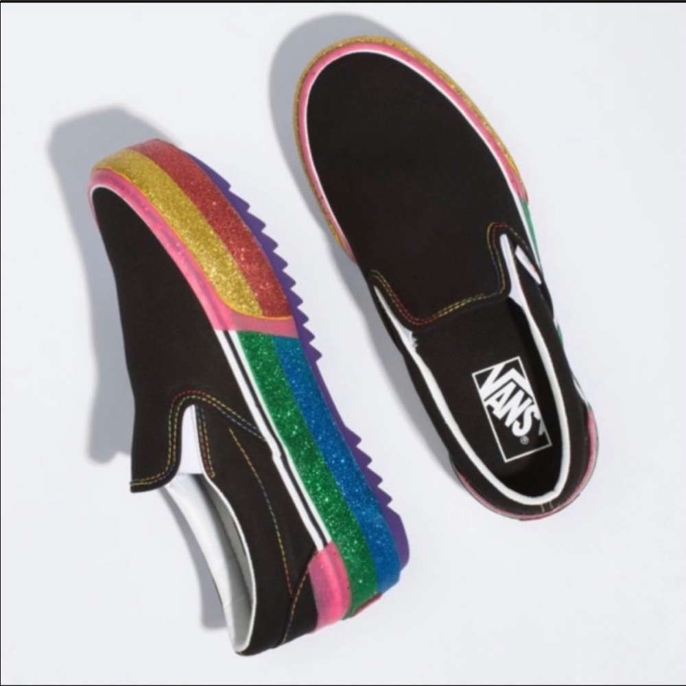 Vans Classic Slip-On Stacked Sneakers: Rainbow - Picture 2 of 15